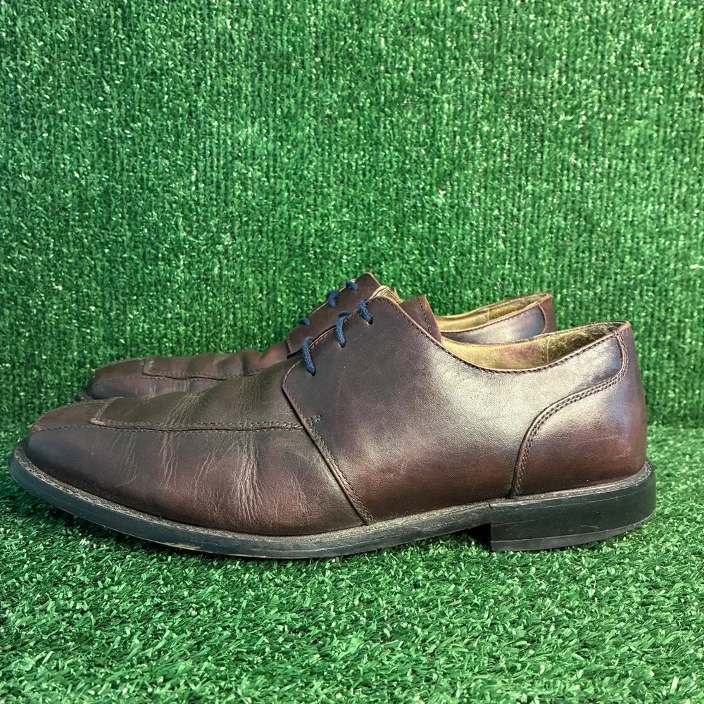 Florsheim 11175-601 Leather Square Toe Lace Up Dress Shoe Brown Mens Size 10.5 D